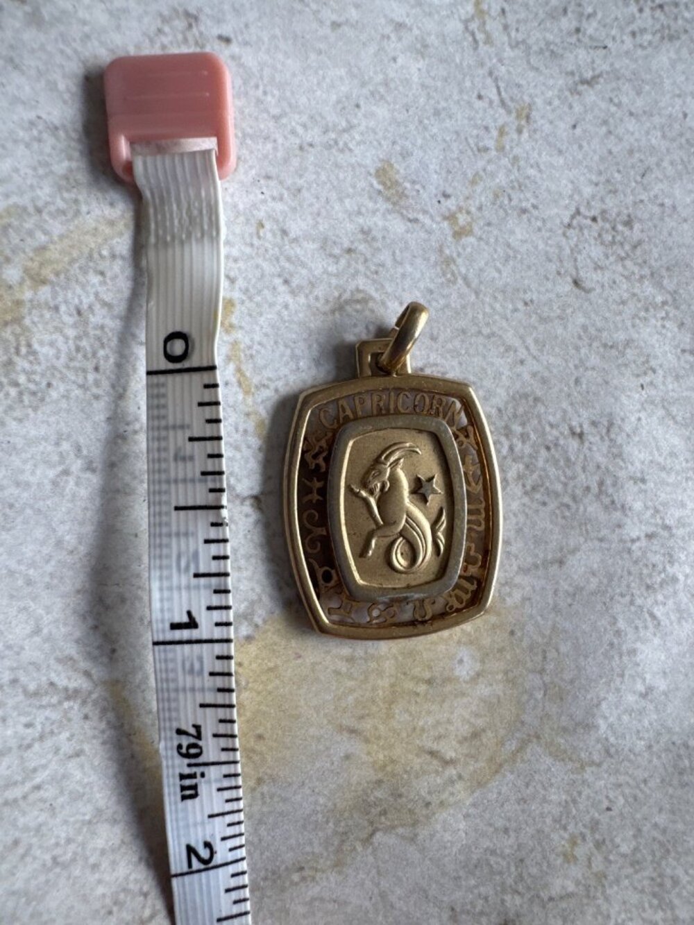 Vintage Capricorn Zodiac Pendant Necklace With Gold-Tone Chain Goat Design 24” - Picture 9 of 11